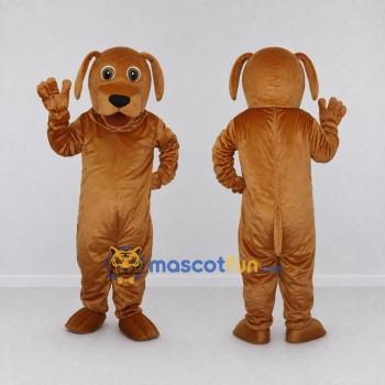 Custom Brown and Tan Dog Mascot Costume Adult Full Body Suit for Community Events