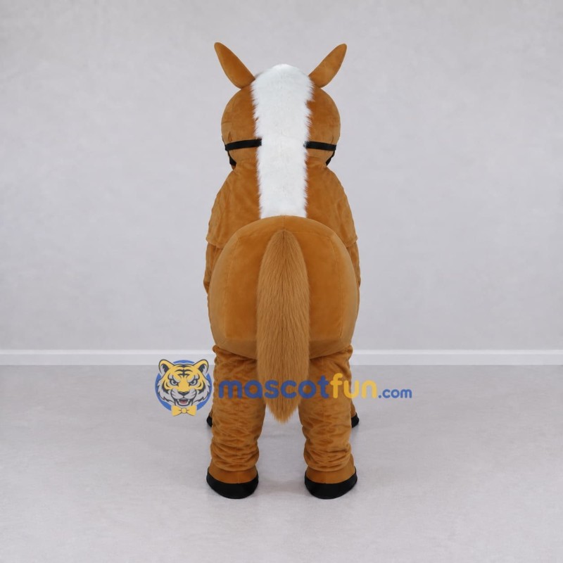 Custom Brown and White Four-Legged Horse Mascot Costume Adult Full Body Suit for Farm Events Custom Brown and White Four-Legged Horse Mascot Costume Adult Full Body Suit for Farm Events