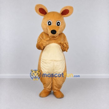 Custom Golden Tan and Cream Kangaroo Mascot Costume Adult Full Body Suit for Wildlife Events Custom Golden Tan and Cream Kangaroo Mascot Costume Adult Full Body Suit for Wildlife Events