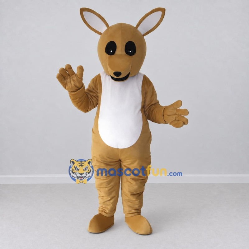 Custom Tan and White Kangaroo Mascot Costume Adult Full Body Suit for Wildlife Events Custom Tan and White Kangaroo Mascot Costume Adult Full Body Suit for Wildlife Events