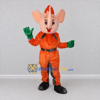Custom Pink and Orange Elephant in a Festive Outfit Mascot Costume Adult Full Body Suit for Holiday Events Custom Pink and Orange Elephant in a Festive Outfit Mascot Costume Adult Full Body Suit for Holiday Events