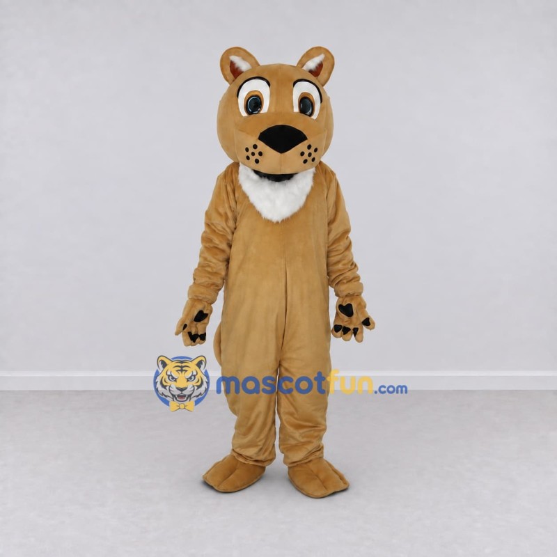 Custom Tan and White Dog Character Mascot Costume Adult Full Body Suit for Community Events Custom Tan and White Dog Character Mascot Costume Adult Full Body Suit for Community Events