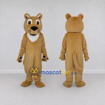 Custom Tan and White Dog Character Mascot Costume Adult Full Body Suit for Community Events