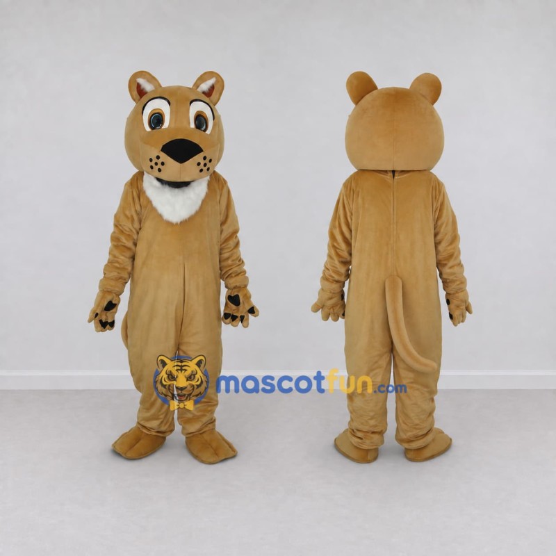 Custom Tan and White Dog Character Mascot Costume Adult Full Body Suit for Community Events Custom Tan and White Dog Character Mascot Costume Adult Full Body Suit for Community Events