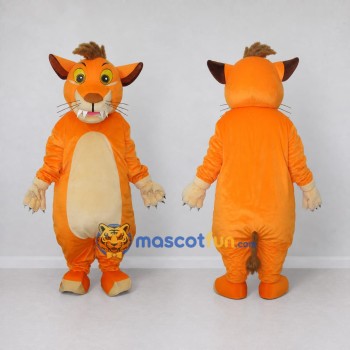 Custom Orange and Cream Cat Character Mascot Costume Adult Full Body Suit for School Events