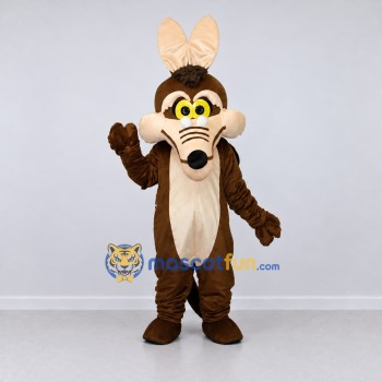 Custom Brown and Cream Coyote Character Mascot Costume Adult Full Body Suit for Theme Parties Custom Brown and Cream Coyote Character Mascot Costume Adult Full Body Suit for Theme Parties
