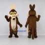 Custom Brown and Cream Coyote Character Mascot Costume Adult Full Body Suit for Theme Parties