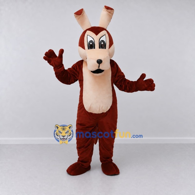 Custom Burgundy and Cream Rabbit Mascot Costume Adult Full Body Suit for Easter Events