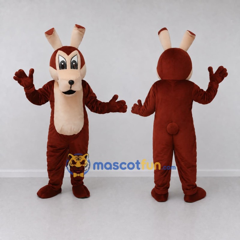 Custom Burgundy and Cream Rabbit Mascot Costume Adult Full Body Suit for Easter Events