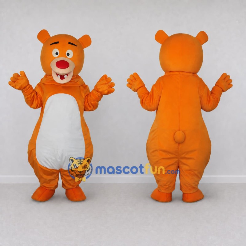 Custom Orange and White Teddy Bear Character Mascot Costume Adult Full Body Suit for Community Events Custom Orange and White Teddy Bear Character Mascot Costume Adult Full Body Suit for Community Events