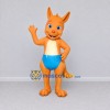 Custom Orange and Blue Kangaroo in Blue Shorts Mascot Costume Adult Full Body Suit for School Events