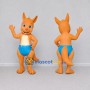 Custom Orange and Blue Kangaroo in Blue Shorts Mascot Costume Adult Full Body Suit for School Events