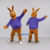 Custom Brown and Purple Kangaroo in a Sweatshirt Mascot Costume Adult Full Body Suit for School Events Custom Brown and Purple Kangaroo in a Sweatshirt Mascot Costume Adult Full Body Suit for School Events