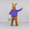 Custom Brown and Purple Kangaroo in a Sweatshirt Mascot Costume Adult Full Body Suit for School Events Custom Brown and Purple Kangaroo in a Sweatshirt Mascot Costume Adult Full Body Suit for School Events