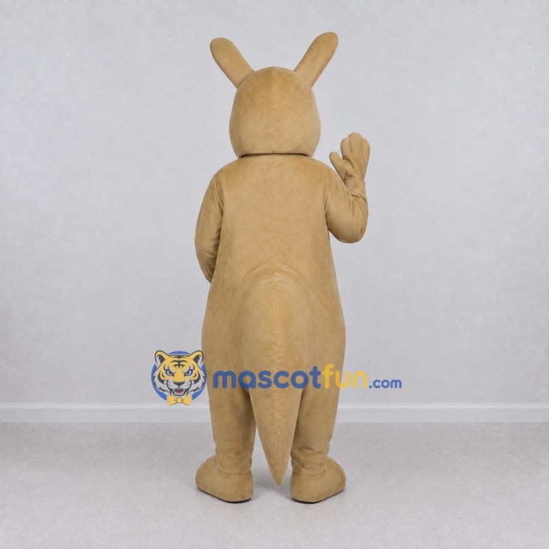 Custom Tan and White Kangaroo Mascot Costume Adult Full Body Suit for Wildlife Events Custom Tan and White Kangaroo Mascot Costume Adult Full Body Suit for Wildlife Events