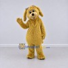 Custom Golden Yellow Shaggy Dog with Hair Bows Mascot Costume Adult Full Body Suit for Community Events Custom Golden Yellow Shaggy Dog with Hair Bows Mascot Costume Adult Full Body Suit for Community Events