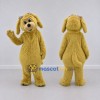 Custom Golden Yellow Shaggy Dog with Hair Bows Mascot Costume Adult Full Body Suit for Community Events Custom Golden Yellow Shaggy Dog with Hair Bows Mascot Costume Adult Full Body Suit for Community Events