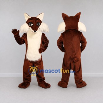 Custom Dark Brown and White Fox Character Mascot Costume Adult Full Body Suit for Wildlife Events