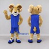 Custom Tan and Blue Ram in Sportswear Mascot Costume Adult Full Body Suit for Sports Events Custom Tan and Blue Ram in Sportswear Mascot Costume Adult Full Body Suit for Sports Events