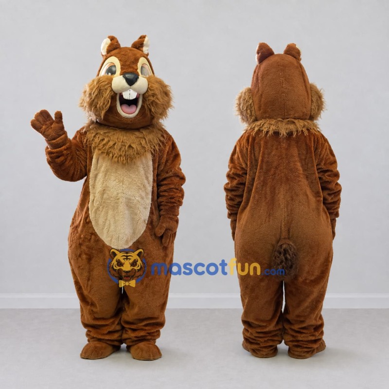 Custom Brown and Tan Squirrel Character Mascot Costume Adult Full Body Suit for Community Events Custom Brown and Tan Squirrel Character Mascot Costume Adult Full Body Suit for Community Events