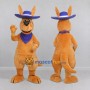 Custom Orange and Purple Kangaroo in a Cowboy Hat Mascot Costume Adult Full Body Suit for Outdoor Events