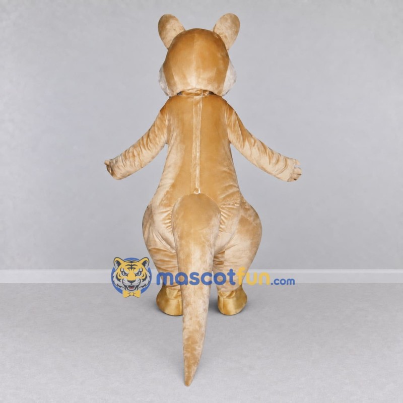Custom Tan and Cream Kangaroo with a Joey Mascot Costume Adult Full Body Suit for Wildlife Events