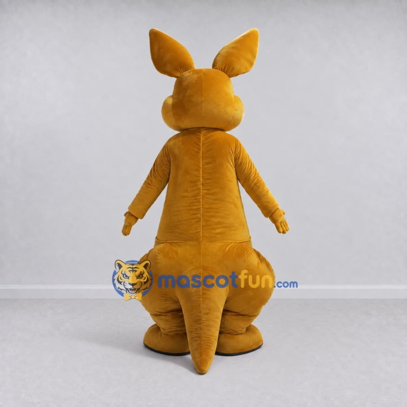 Custom Golden Brown and White Kangaroo Mascot Costume Adult Full Body Suit for Wildlife Events Custom Golden Brown and White Kangaroo Mascot Costume Adult Full Body Suit for Wildlife Events
