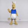 Custom Tan and Blue Kangaroo in a Shirt Mascot Costume Adult Full Body Suit for Wildlife Events