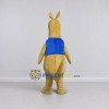 Custom Tan and Blue Kangaroo in a Shirt Mascot Costume Adult Full Body Suit for Wildlife Events