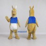 Custom Tan and Blue Kangaroo in a Shirt Mascot Costume Adult Full Body Suit for Wildlife Events