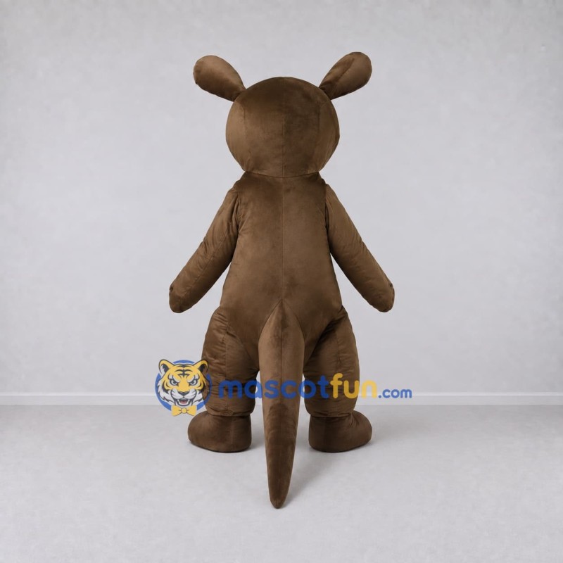 Custom Dark Brown and Cream Kangaroo Mascot Costume Adult Full Body Suit for Wildlife Events