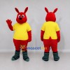 Custom Red and Yellow Rabbit in a T-Shirt Mascot Costume Adult Full Body Suit for School Events