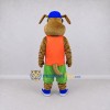 Custom Brown and Orange Dog in Sunglasses and Sportswear Mascot Costume Adult Full Body Suit for Sports Events Custom Brown and Orange Dog in Sunglasses and Sportswear Mascot Costume Adult Full Body Suit for Sports Events