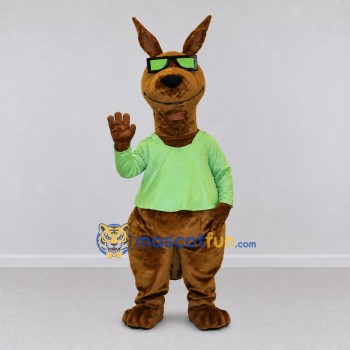 Custom Brown and Green Kangaroo in Sunglasses Mascot Costume Adult Full Body Suit for Outdoor Events Custom Brown and Green Kangaroo in Sunglasses Mascot Costume Adult Full Body Suit for Outdoor Events