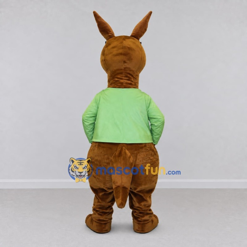 Custom Brown and Green Kangaroo in Sunglasses Mascot Costume Adult Full Body Suit for Outdoor Events Custom Brown and Green Kangaroo in Sunglasses Mascot Costume Adult Full Body Suit for Outdoor Events
