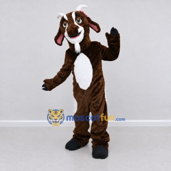 Custom Brown and White Goat Mascot Costume Adult Full Body Suit for Farm Events Custom Brown and White Goat Mascot Costume Adult Full Body Suit for Farm Events