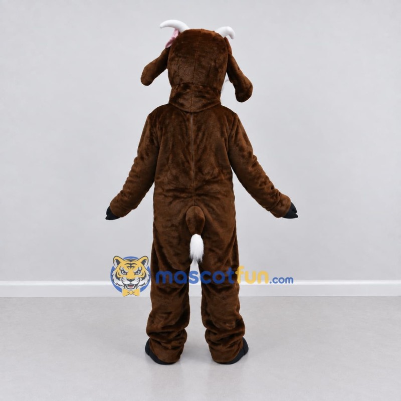 Custom Brown and White Goat Mascot Costume Adult Full Body Suit for Farm Events Custom Brown and White Goat Mascot Costume Adult Full Body Suit for Farm Events