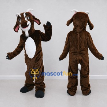 Custom Brown and White Goat Mascot Costume Adult Full Body Suit for Farm Events