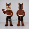 Custom Brown and Black Donkey in Sports Shorts Mascot Costume Adult Full Body Suit for Sports Events Custom Brown and Black Donkey in Sports Shorts Mascot Costume Adult Full Body Suit for Sports Events