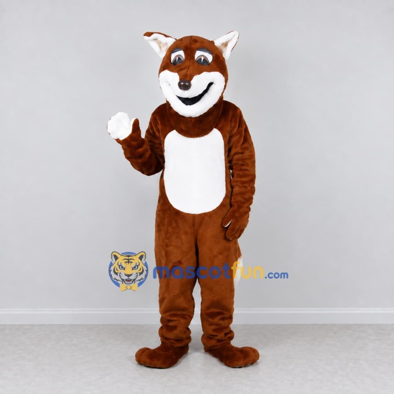 Custom Brown and White Fox Mascot Costume Adult Full Body Suit for Wildlife Events Custom Brown and White Fox Mascot Costume Adult Full Body Suit for Wildlife Events