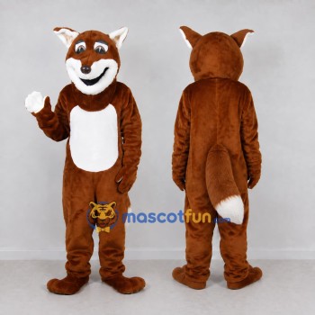 Custom Brown and White Fox Mascot Costume Adult Full Body Suit for Wildlife Events