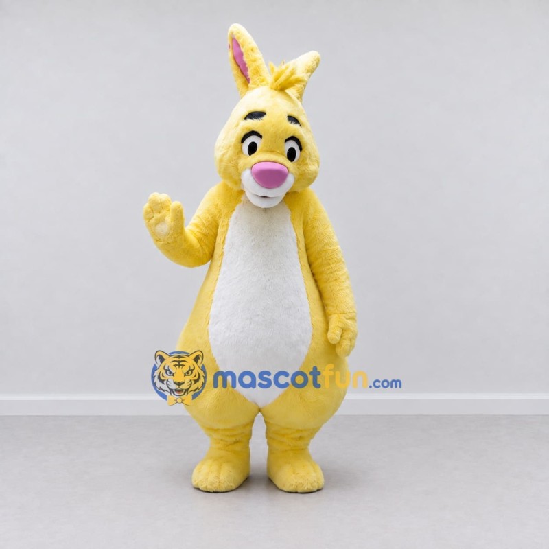 Custom Yellow and White Rabbit Mascot Costume Adult Full Body Suit for Easter Events Custom Yellow and White Rabbit Mascot Costume Adult Full Body Suit for Easter Events