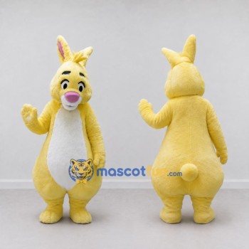Custom Yellow and White Rabbit Mascot Costume Adult Full Body Suit for Easter Events