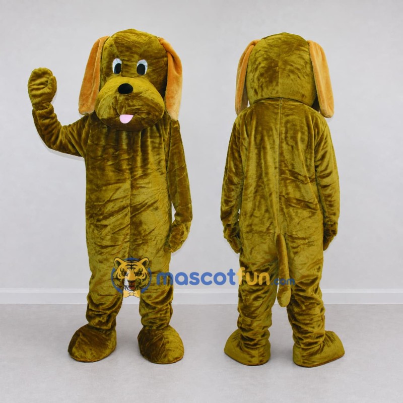 Custom Olive Green and Yellow Dog Mascot Costume Adult Full Body Suit for Community Events Custom Olive Green and Yellow Dog Mascot Costume Adult Full Body Suit for Community Events
