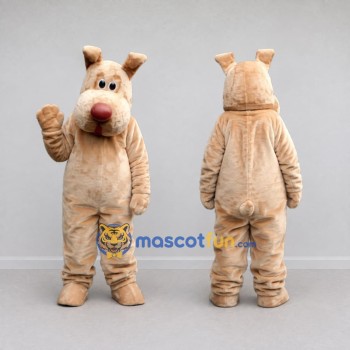 Custom Cream Dog Character Mascot Costume Adult Full Body Suit for Community Events
