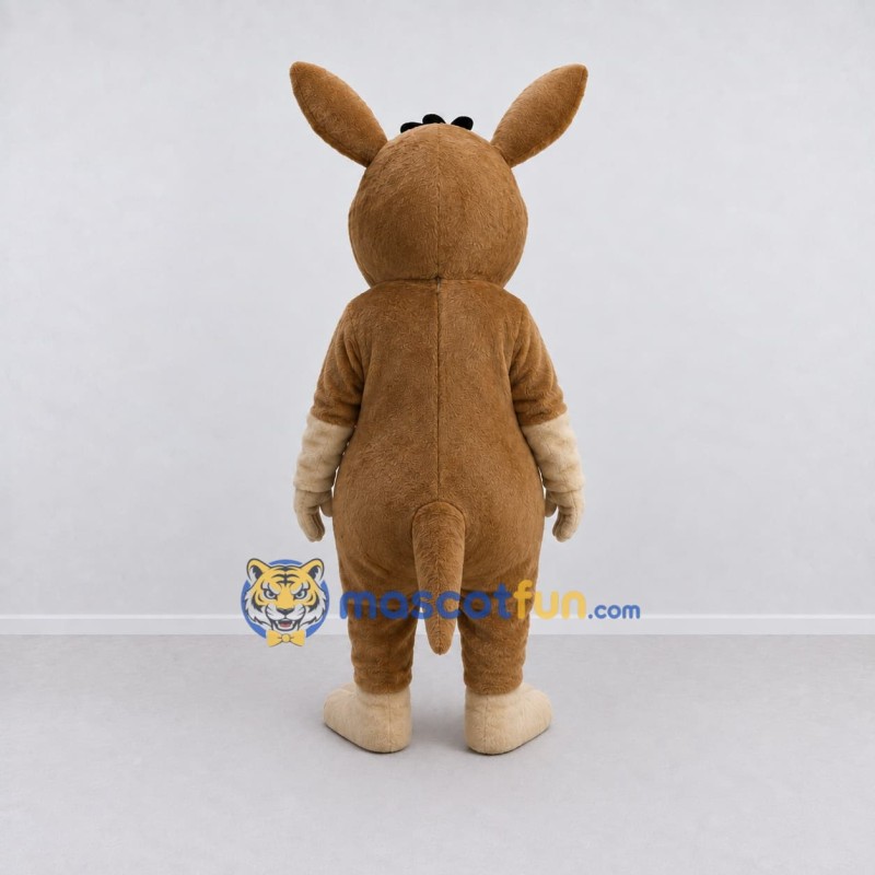 Custom Tan and Cream Kangaroo with a Bow Tie Mascot Costume Adult Full Body Suit for School Events Custom Tan and Cream Kangaroo with a Bow Tie Mascot Costume Adult Full Body Suit for School Events