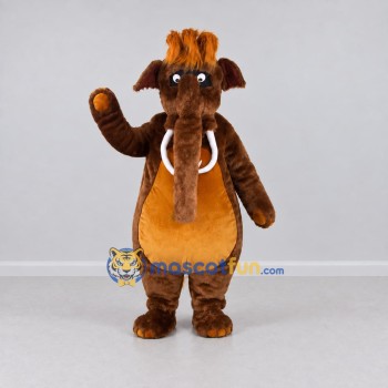 Custom Brown and Orange Mammoth Mascot Costume Adult Full Body Suit for Wildlife Events Custom Brown and Orange Mammoth Mascot Costume Adult Full Body Suit for Wildlife Events