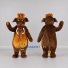 Custom Brown and Orange Mammoth Mascot Costume Adult Full Body Suit for Wildlife Events Custom Brown and Orange Mammoth Mascot Costume Adult Full Body Suit for Wildlife Events