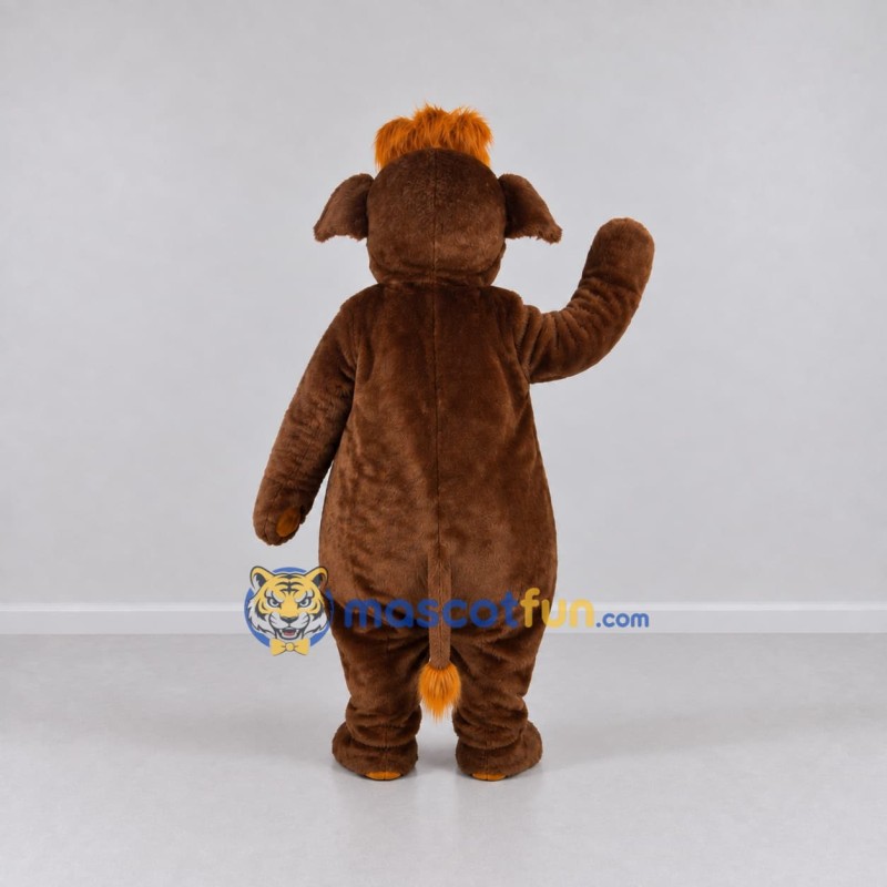Custom Brown and Orange Mammoth Mascot Costume Adult Full Body Suit for Wildlife Events Custom Brown and Orange Mammoth Mascot Costume Adult Full Body Suit for Wildlife Events