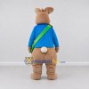 Custom Tan and Blue Rabbit in a Jacket with a Shoulder Bag Mascot Costume Adult Full Body Suit for Easter Events Custom Tan and Blue Rabbit in a Jacket with a Shoulder Bag Mascot Costume Adult Full Body Suit for Easter Events